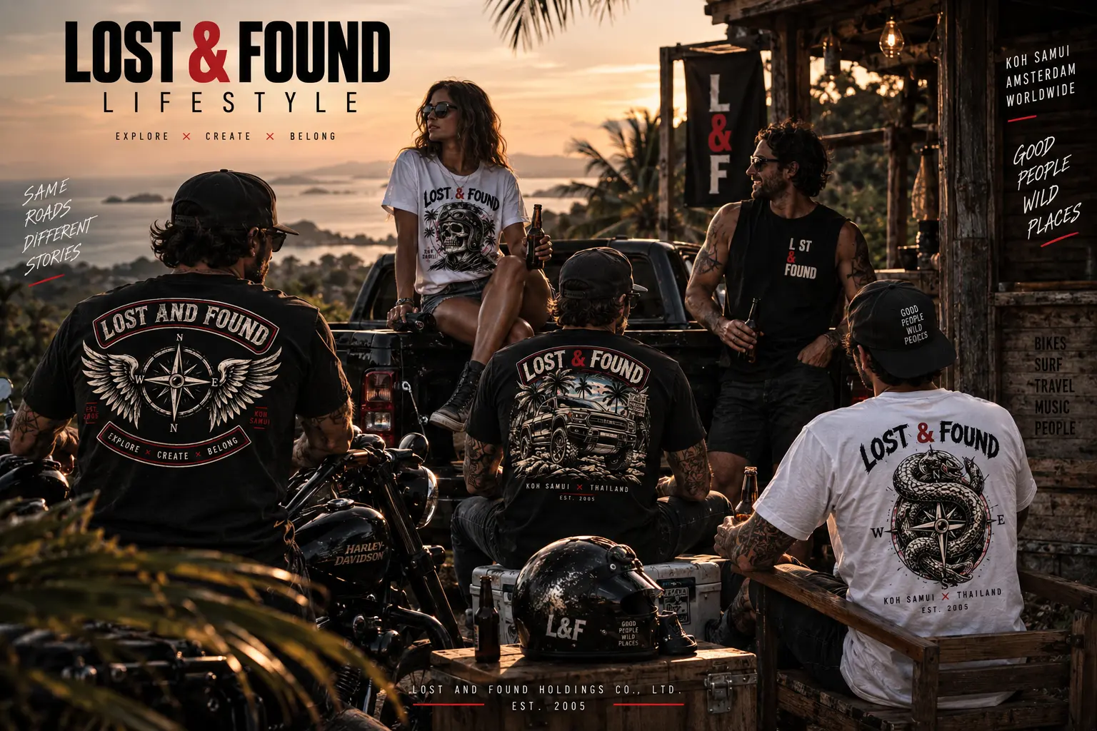 Lost & Found lifestyle scene on the road