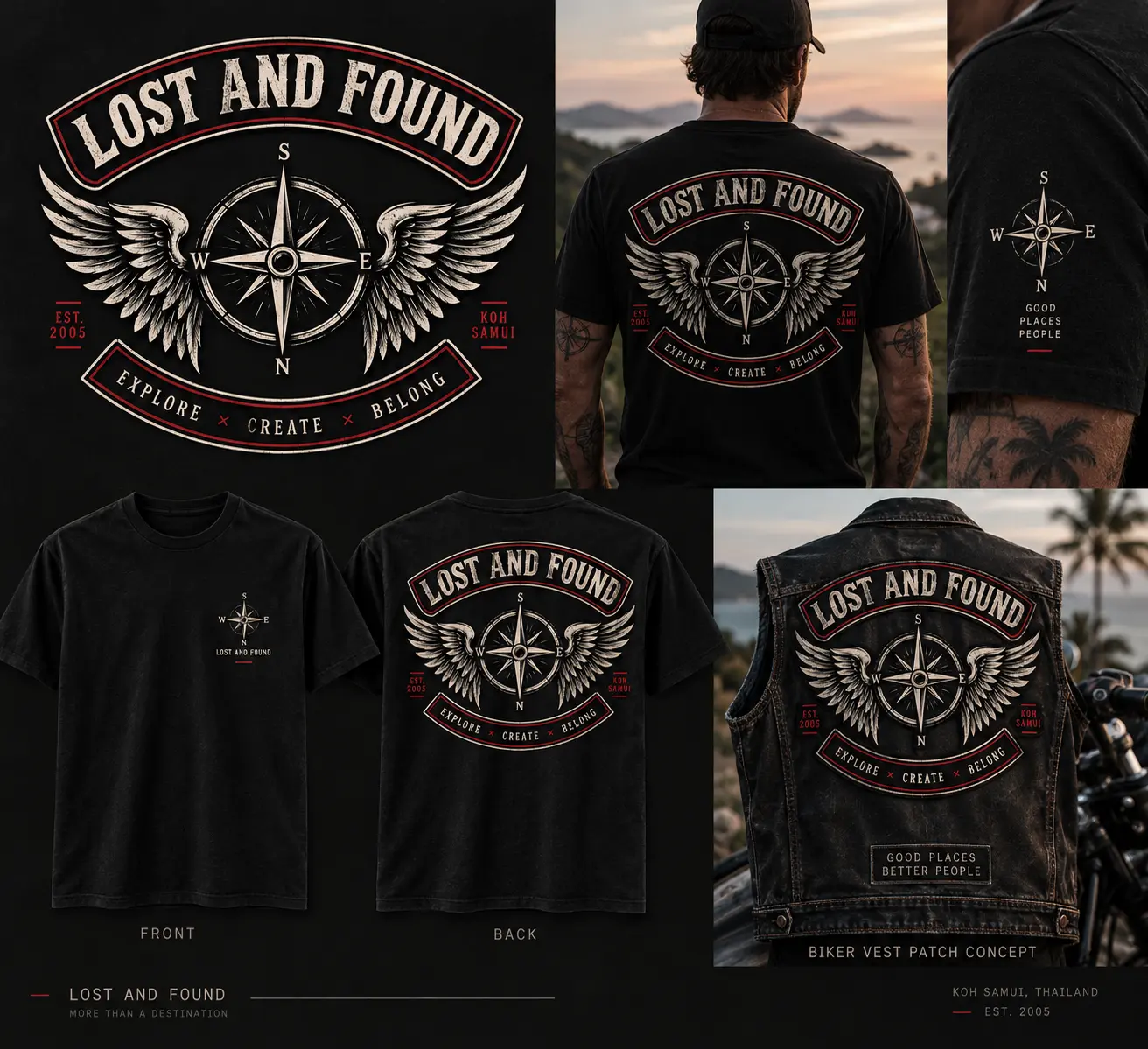 Lost & Found patch and print concept sheet